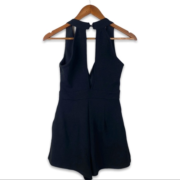 SARAH LA Black Asymmetrical Romper Keyhole Back - Picture 2 of 9